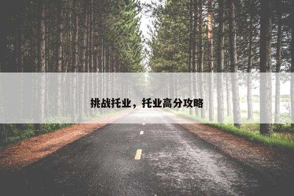 挑战托业，托业高分攻略
