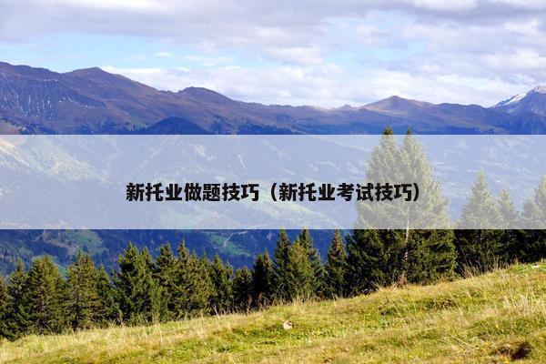 新托业做题技巧（新托业考试技巧）