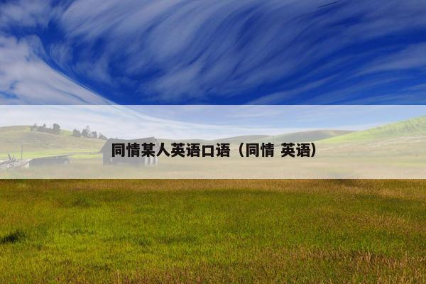 同情某人英语口语（同情 英语）