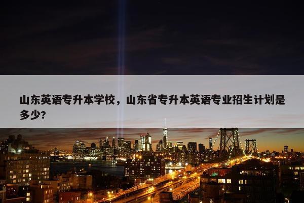 山东英语专升本学校，山东省专升本英语专业招生计划是多少?