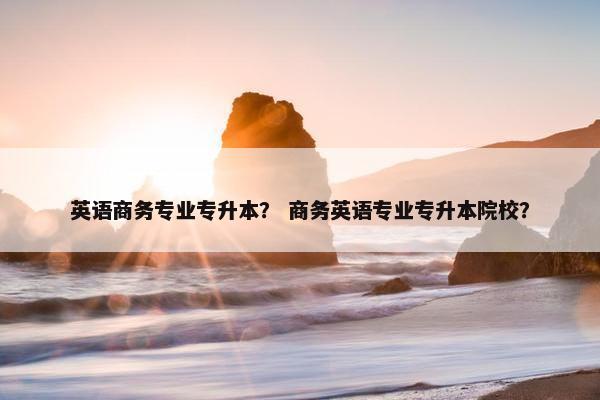 英语商务专业专升本？ 商务英语专业专升本院校？