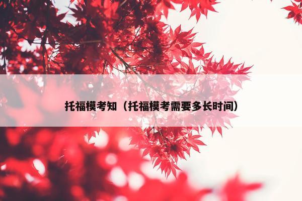 托福模考知（托福模考需要多长时间）