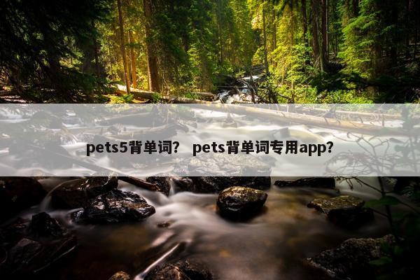 pets5背单词？ pets背单词专用app？