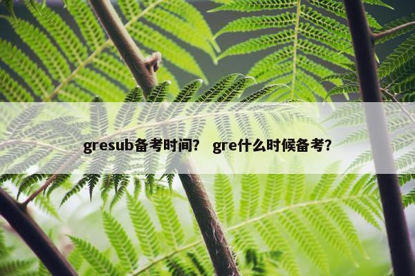 gresub备考时间？ gre什么时候备考？