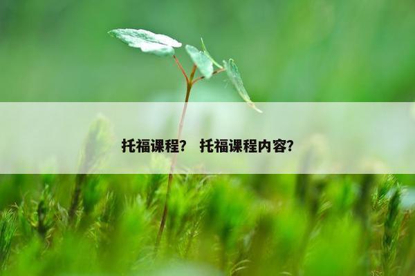 托福课程？ 托福课程内容？