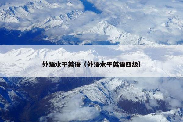 外语水平英语（外语水平英语四级）