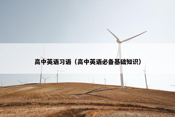 高中英语习语（高中英语必备基础知识）