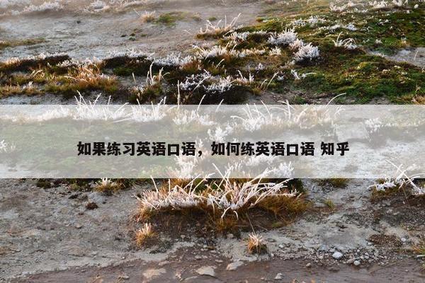 如果练习英语口语，如何练英语口语 知乎