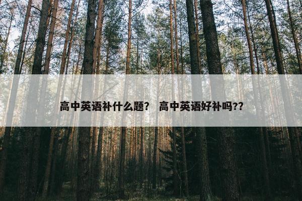 高中英语补什么题？ 高中英语好补吗?？
