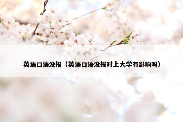 英语口语没报（英语口语没报对上大学有影响吗）