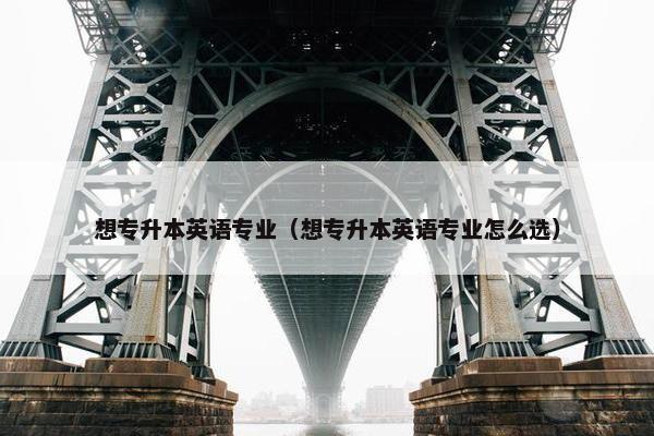 想专升本英语专业（想专升本英语专业怎么选）