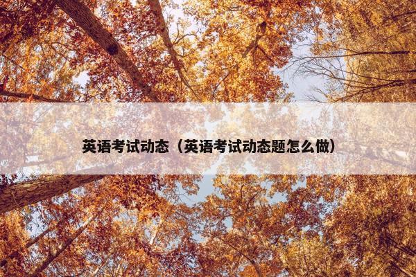 英语考试动态（英语考试动态题怎么做）