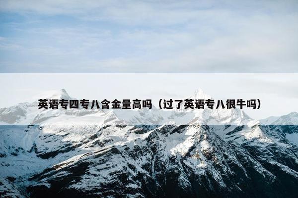 英语专四专八含金量高吗（过了英语专八很牛吗）