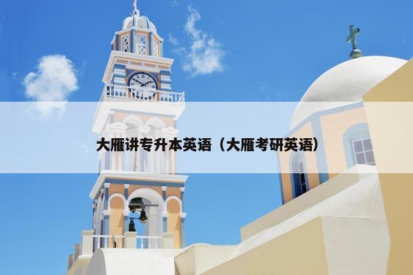 大雁讲专升本英语（大雁考研英语）