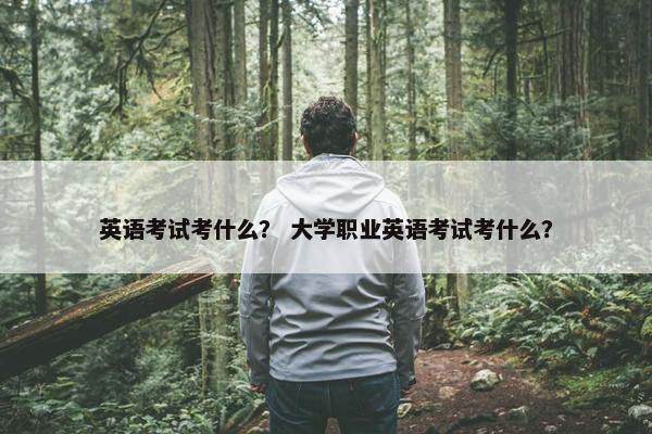 英语考试考什么？ 大学职业英语考试考什么？