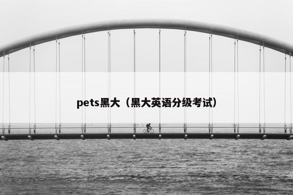 pets黑大（黑大英语分级考试）