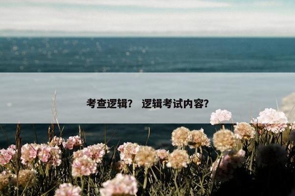 考查逻辑？ 逻辑考试内容？