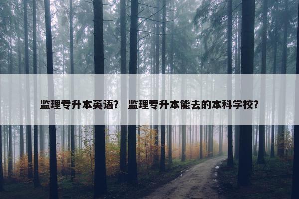 监理专升本英语？ 监理专升本能去的本科学校？