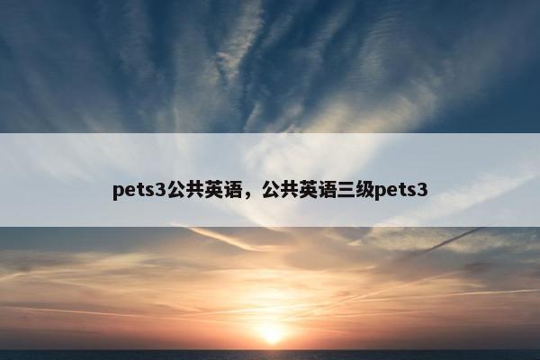 pets3公共英语，公共英语三级pets3