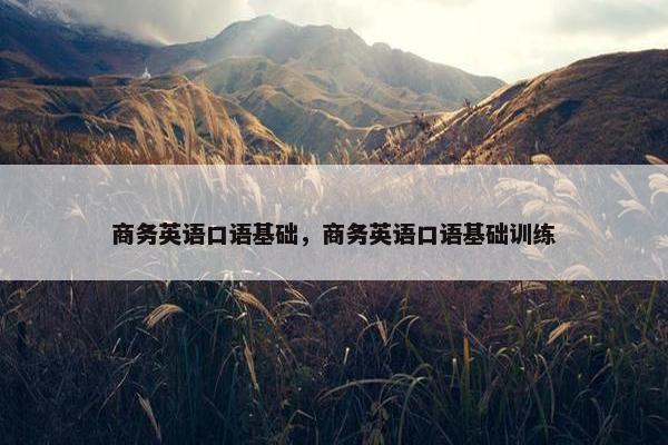 商务英语口语基础，商务英语口语基础训练