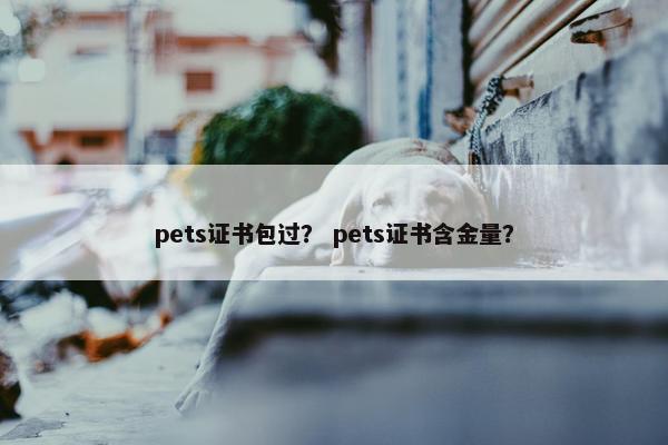 pets证书包过？ pets证书含金量？