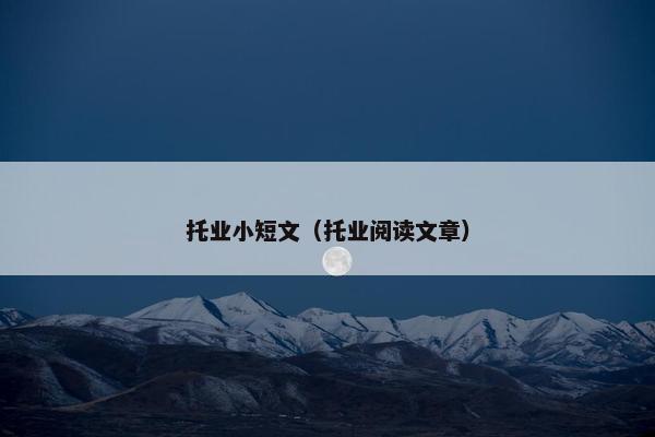 托业小短文（托业阅读文章）