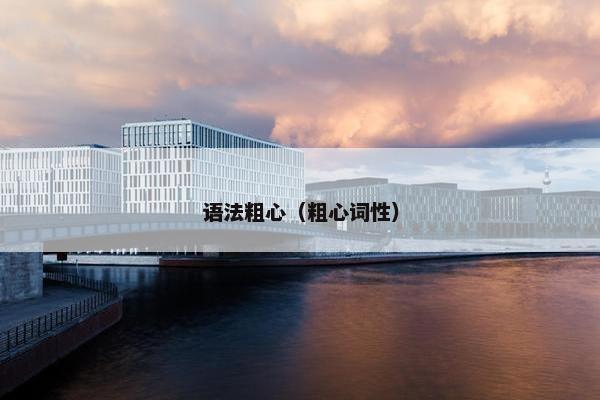 语法粗心（粗心词性）