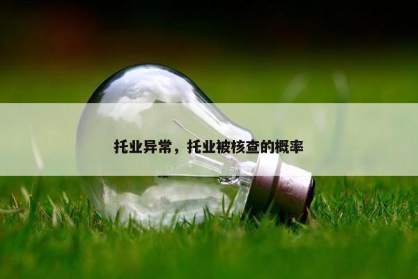 托业异常，托业被核查的概率