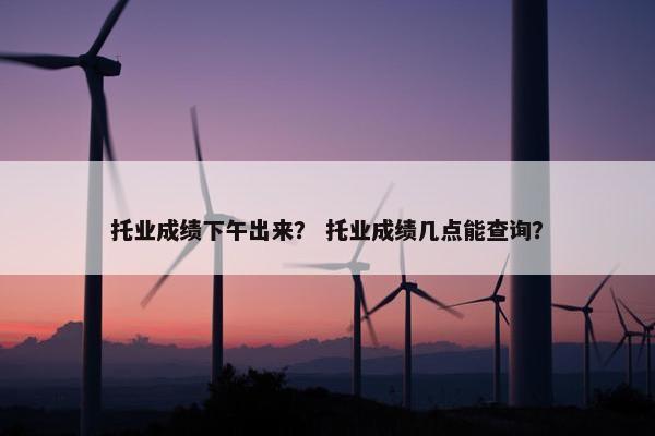 托业成绩下午出来？ 托业成绩几点能查询？