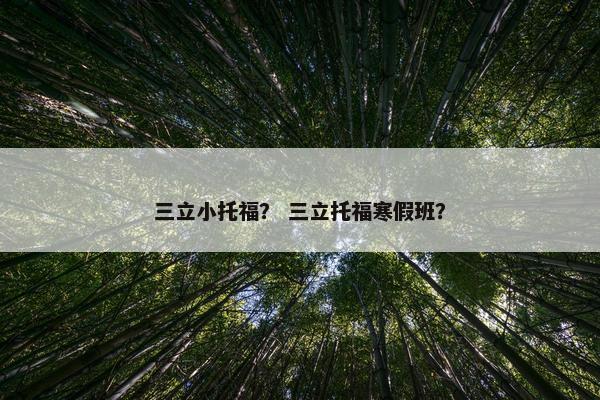 三立小托福？ 三立托福寒假班？
