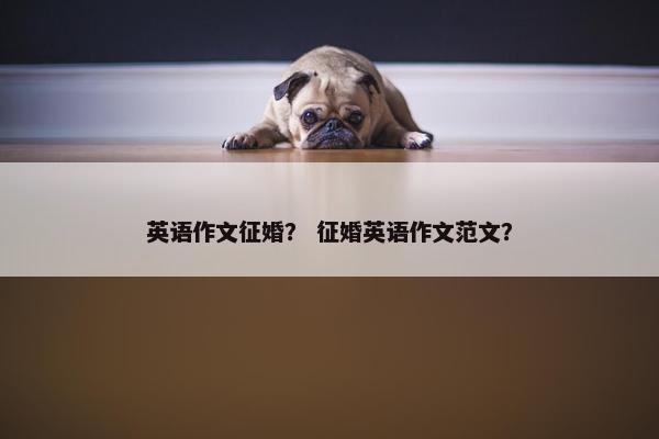 英语作文征婚？ 征婚英语作文范文？