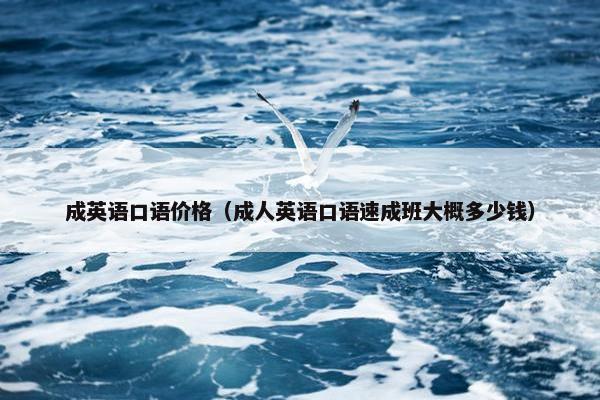 成英语口语价格（成人英语口语速成班大概多少钱）