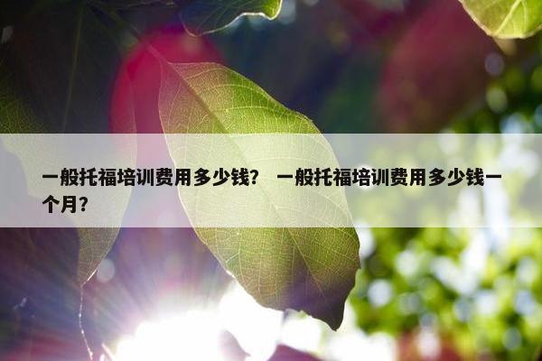 一般托福培训费用多少钱？ 一般托福培训费用多少钱一个月？