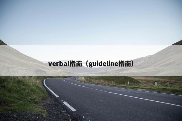 verbal指南（guideline指南）
