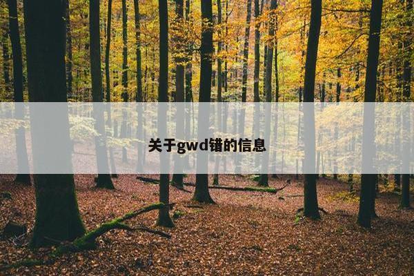 关于gwd错的信息