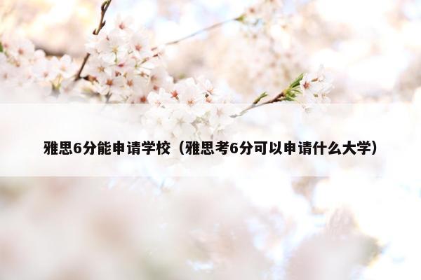 雅思6分能申请学校（雅思考6分可以申请什么大学）