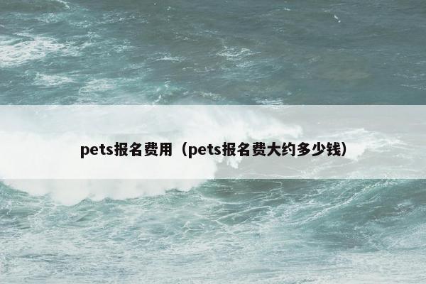 pets报名费用（pets报名费大约多少钱）