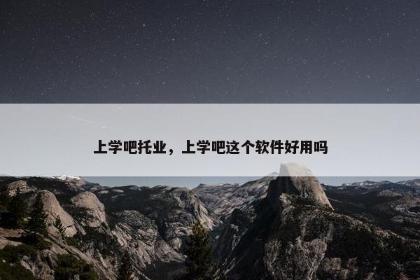 上学吧托业，上学吧这个软件好用吗