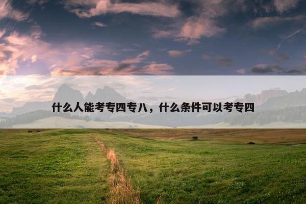 什么人能考专四专八，什么条件可以考专四
