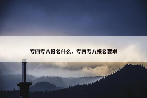 专四专八报名什么，专四专八报名要求