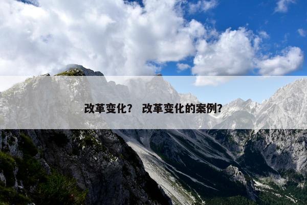 改革变化？ 改革变化的案例？