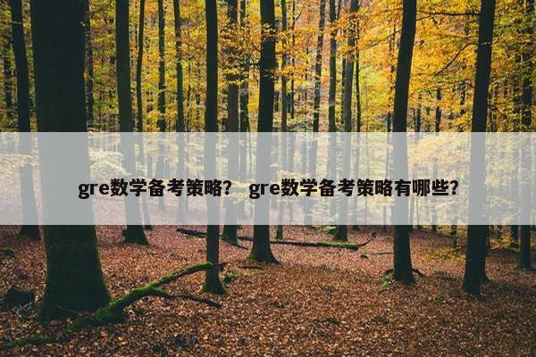 gre数学备考策略？ gre数学备考策略有哪些？