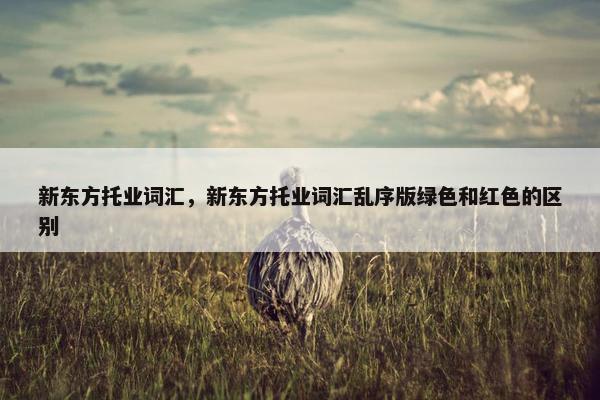 新东方托业词汇，新东方托业词汇乱序版绿色和红色的区别