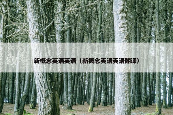 新概念英语英语（新概念英语英语翻译）