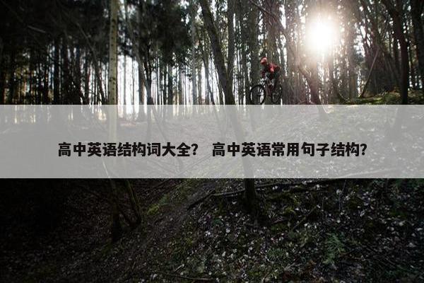 高中英语结构词大全？ 高中英语常用句子结构？