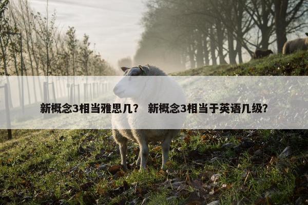 新概念3相当雅思几？ 新概念3相当于英语几级？
