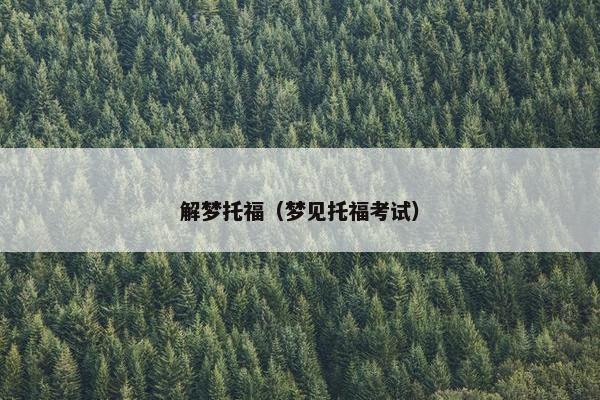 解梦托福（梦见托福考试）