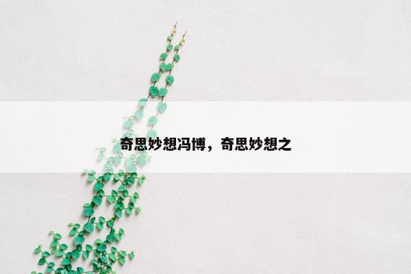 奇思妙想冯博，奇思妙想之