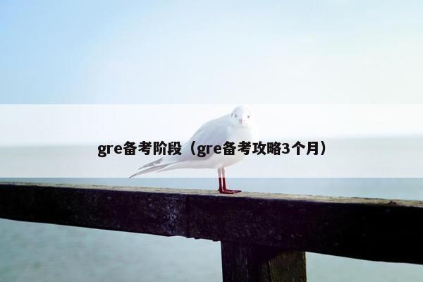 gre备考阶段（gre备考攻略3个月）