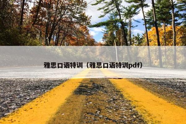 雅思口语特训（雅思口语特训pdf）